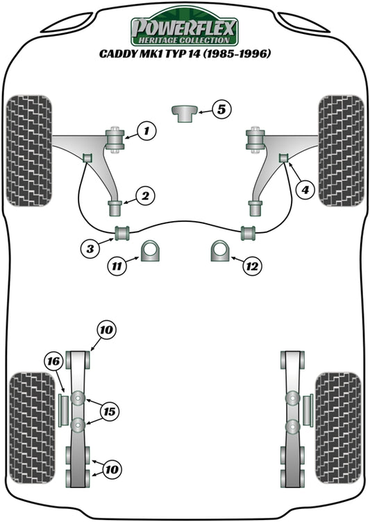 Volkswagen (PFR85-315H) Rear Leaf Spring Anti Clatter Bush