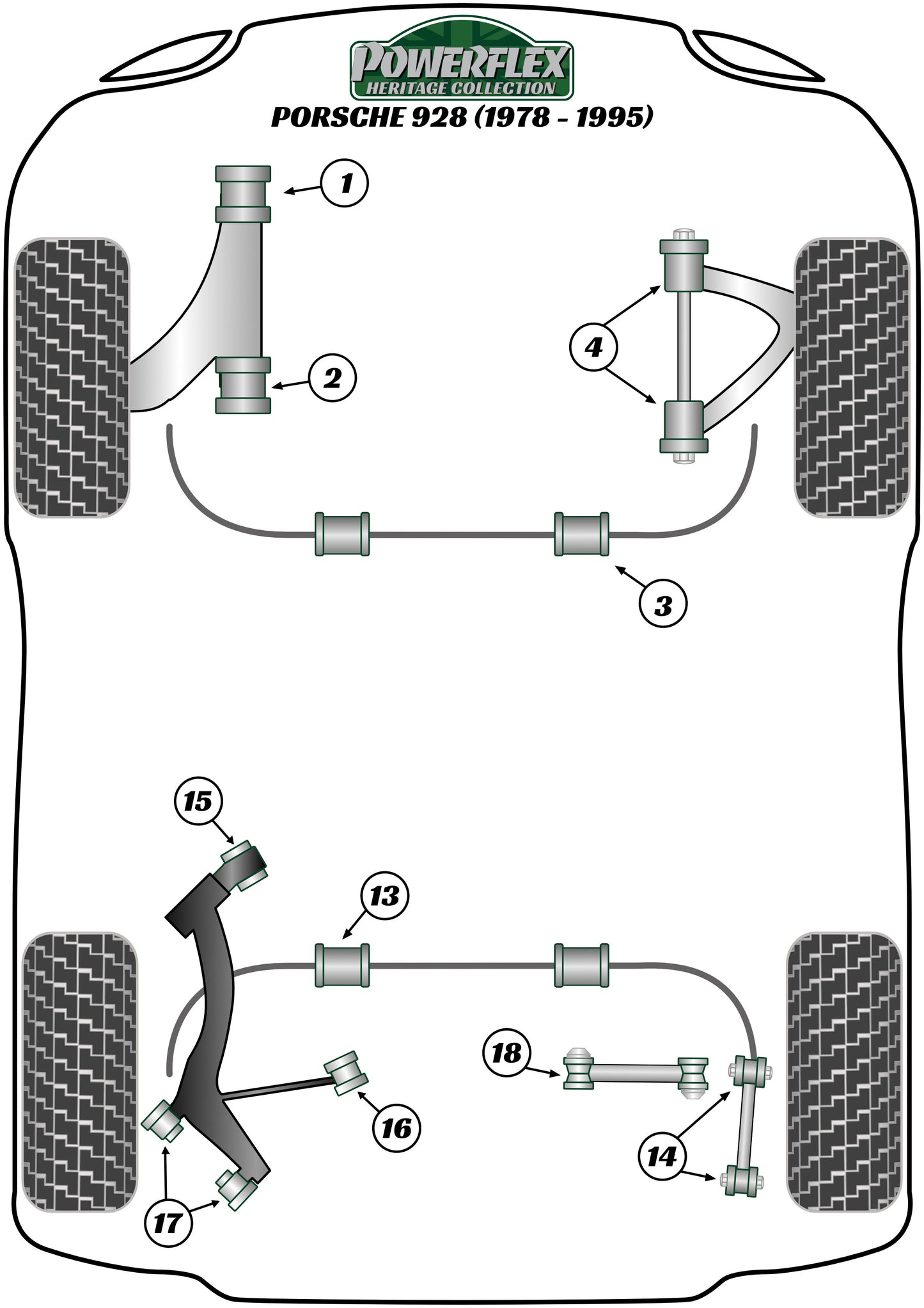 Porsche (PFR57-718H) Rear Upper Control Arm Bush