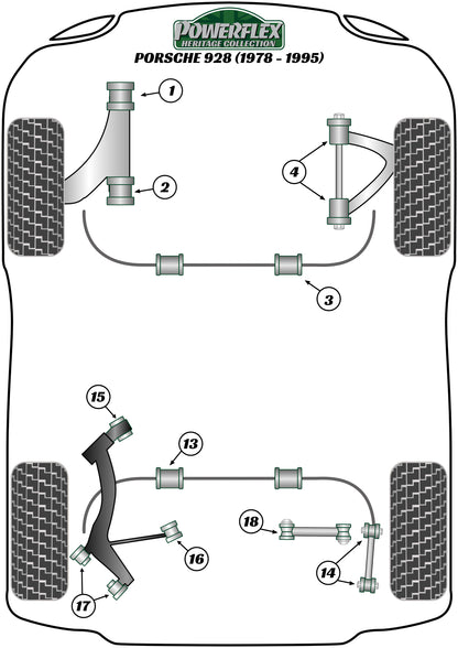 Porsche (PFR57-718H) Rear Upper Control Arm Bush