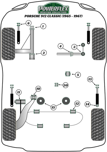 Porsche (PFR57-411H) Rear Trailing Arm Support Plate Bush