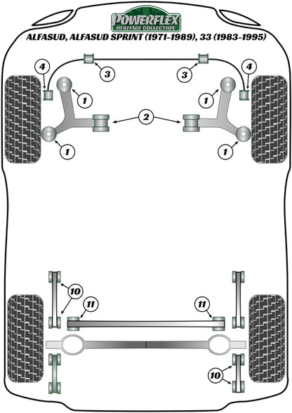 Alfa Romeo (PFF1-102H) Front Inner Wishbone Bush