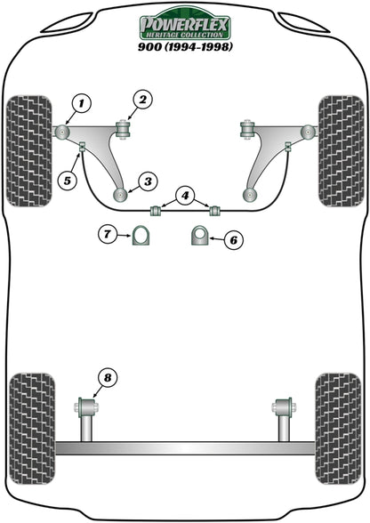 Saab (PFF66-204-24H) Front Anti Roll Bar Mounting 24mm