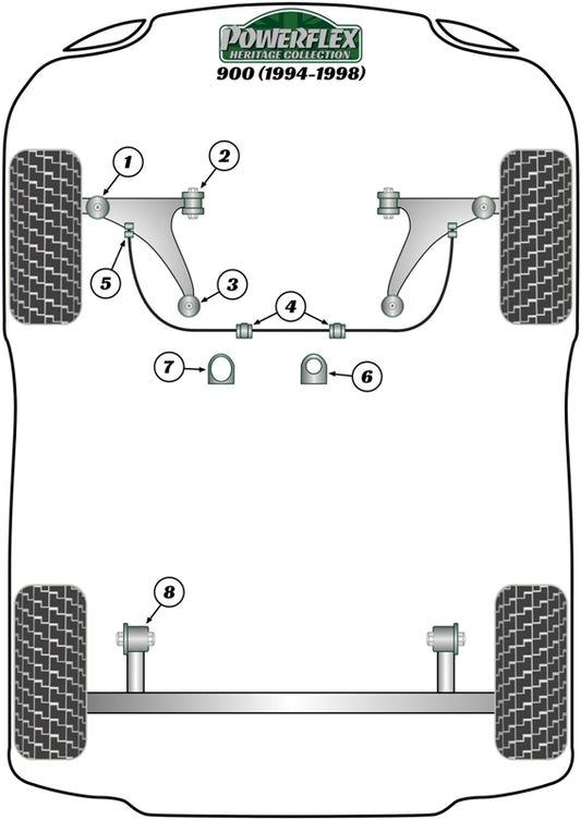 Saab (PFF66-412H) Steering Rack Mounting Flat Bottom