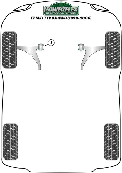 Audi (PFF3-501H) Front Wishbone (Cast) Front Bush 45mm
