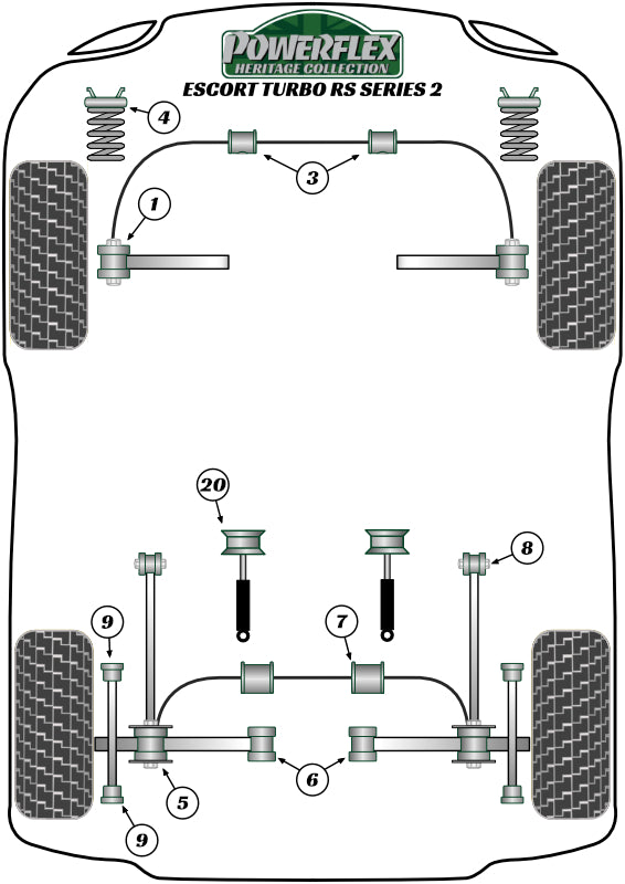 Ford (PFR19-219H) Rear Wishbone To Hub Bushes