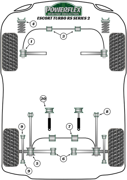 Ford (PFR19-219H) Rear Wishbone To Hub Bushes