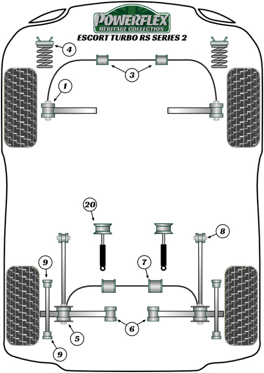 Ford (PFR19-219H) Rear Wishbone To Hub Bushes