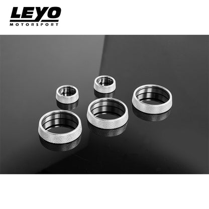 Leyo Motorsport Billet Aluminum Knobs (5 pcs) (Silver)