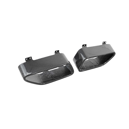 Fabspeed Carbon Fiber Silver Mesh Tail Pipe Tips - McLaren MP$-12C/650S (FS-CF-MCL-TMFSM-650S)