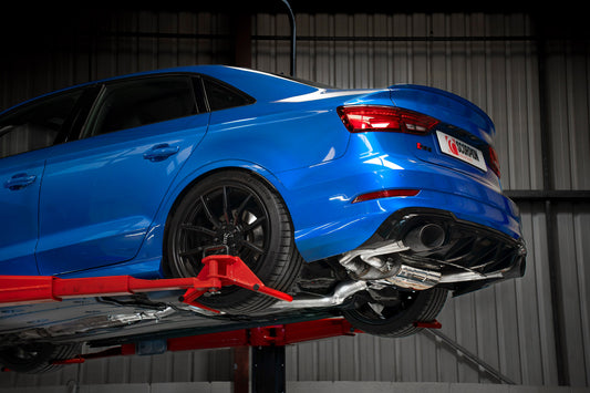 Audi RS3 Saloon 8V  (GPF And Non-GPF Models) Non-Resonated Cat/GPF-Back System Without Valves (SAUS084CF)