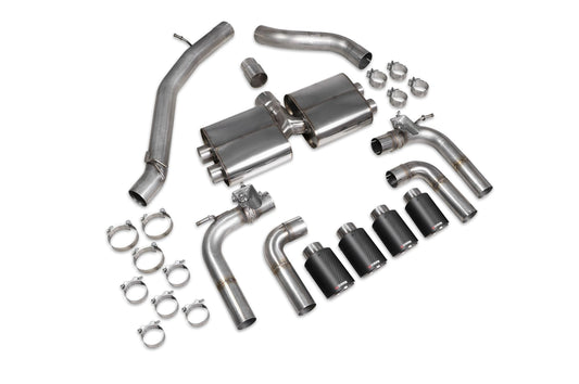 Audi S3 Saloon 8V Non-Resonated Cat/GPF-Back System With Valves (SAUS096CF)