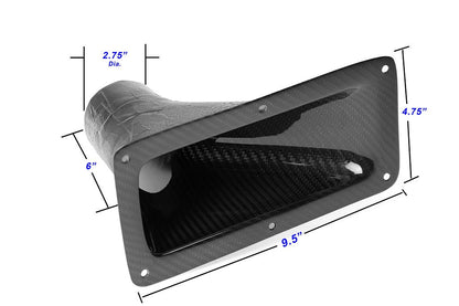 APR Universal Fitment 9.25" X 4.75" Air Inlet Duct W/ Flange
