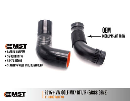 VW Golf MK7 MQB High Flow 3" Turbo Inlet Kit (For Stock Turbo) (VW-MK710)