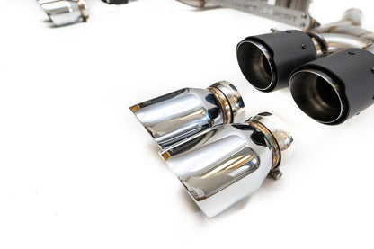 Fabspeed BMW M5 F90 Muffler Bypass Pipes with Quad Style Tips (FS.BMW.F90.MBX)