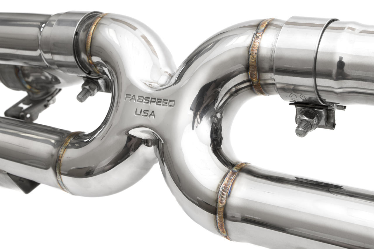Fabspeed Porsche 991 Carrera Valvetronic Center Muffler Bypass X-Pipe Valved Exhaust Only 2012-2016 (FS.POR.991.CMBXVX)