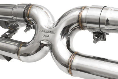 Fabspeed Porsche 991 Carrera Valvetronic Center Muffler Bypass X-Pipe Valved Exhaust Only 2012-2016 (FS.POR.991.CMBXVX)