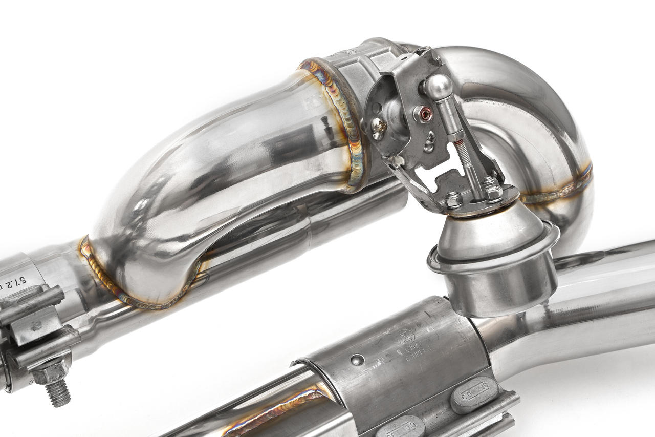 Fabspeed Porsche 991 Carrera Valvetronic Center Muffler Bypass X-Pipe Valved Exhaust Only 2012-2016 (FS.POR.991.CMBXVX)
