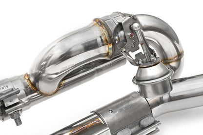 Fabspeed Porsche 991 Carrera Valvetronic Center Muffler Bypass X-Pipe Valved Exhaust Only 2012-2016 (FS.POR.991.CMBXVX)