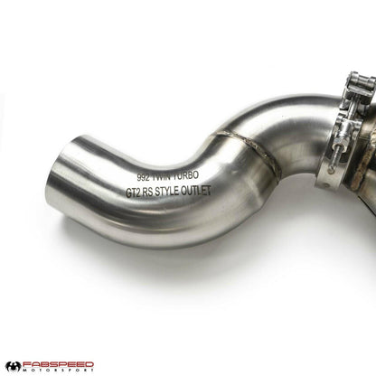 Fabspeed Porsche 992 Carrera Sport Catalytic Converters with GT2RS Style Outlets 2021 Onwards (FS.POR.992.SCGT2XX)
