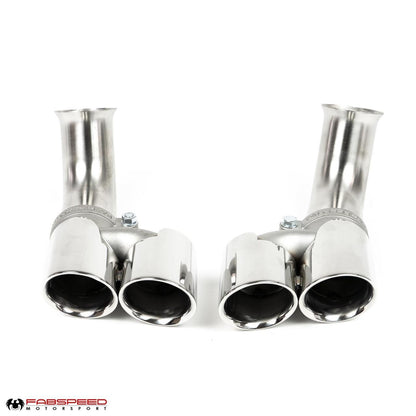Fabspeed Porsche 996 Carrera Deluxe Quad-Style Tips - Short 1999-2001 (FS.POR.996.QDTSX)