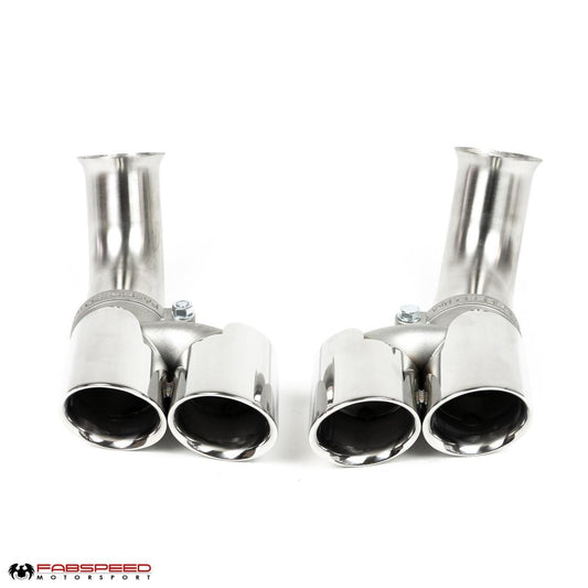 Fabspeed Porsche 996 Carrera Deluxe Quad-Style Tips - Short 1999-2001 (FS.POR.996.QDTSX)