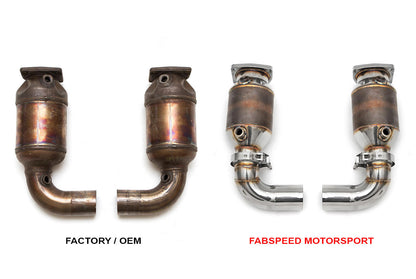 Fabspeed Porsche 997.2 Turbo / Turbo S Sport Catalytic Converters 2010-2012 (FS.POR.9972T.SC)