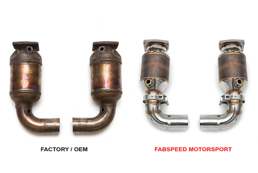 Fabspeed Porsche 997.2 Turbo / Turbo S Sport Catalytic Converters 2010-2012 (FS.POR.9972T.SC)
