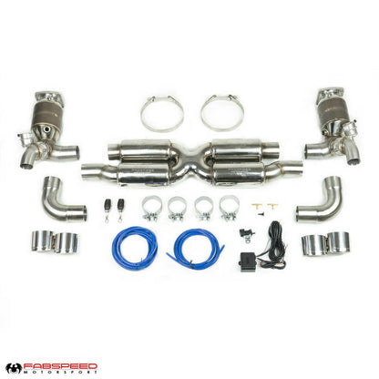 Fabspeed Porsche 997.2 Turbo / Turbo S Valvetronic Supersport X-Pipe Exhaust System 2010-2012 (FS.POR.9972T.SSXXVX)