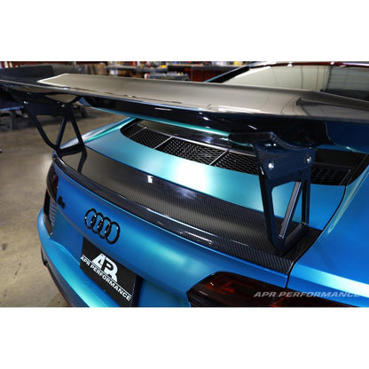 APR Audi R8 GTC-500 Adjustable Wing, With Carbon Fiber Active Spoiler Panel Replacement 2016-2022