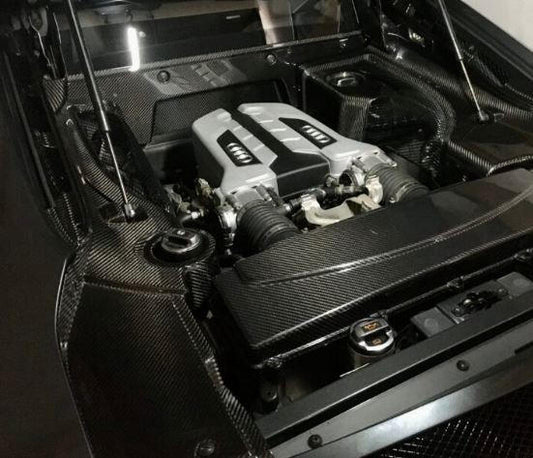 Fabspeed Carbon Fiber Coupe Engine Bay Panel Set 2 Piece Set - Audi R8 V10 2007-2015 (FS-CF-AUD-R8EB2)